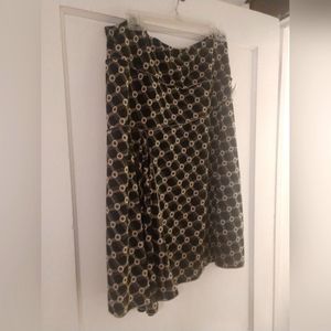 MAX STUDIO VINTAGE BLACK PRINT SKIRT XL